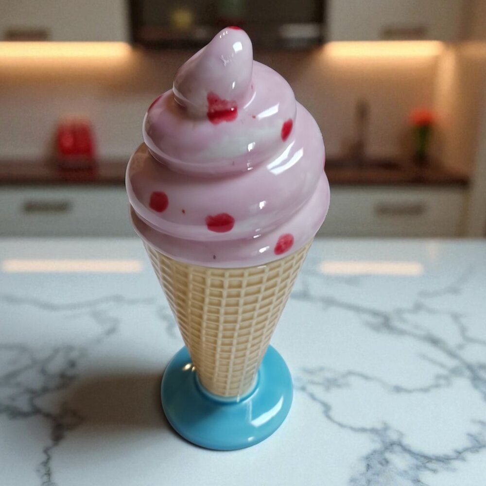 Vintage Japanese Ceramic Ice Cream Cone Trinket Dish – Mid-Century Kitsch